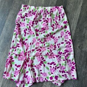 Sag Harbor Asymmetrical Floral Skirt - Pink and Green